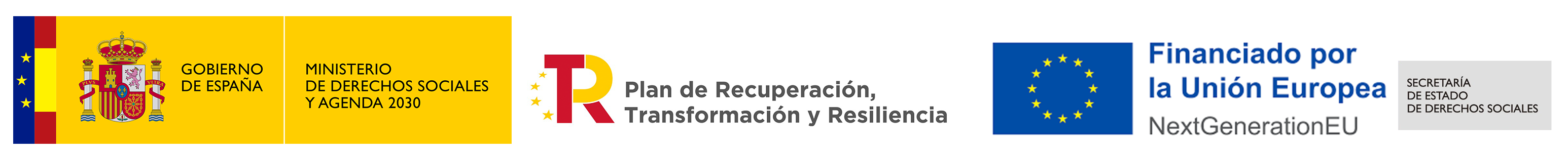 Gobierno de españa. Ministerio de derechos sociales y agenda 2030. Plan de recuperación, transformación y resiliencia. Financiado por la Unión Europea 